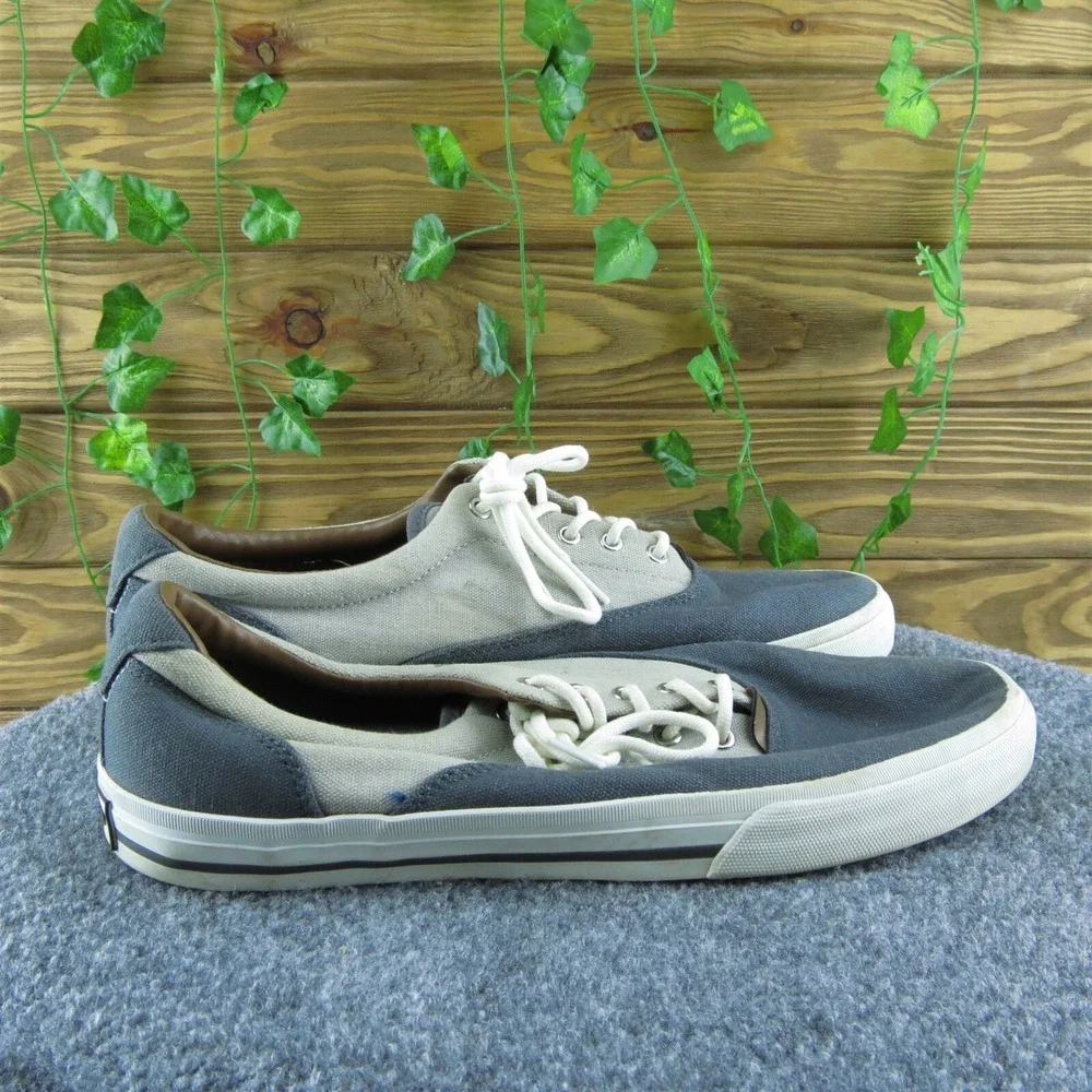 Tommy Hilfiger Men Sneaker‎ Shoes Gray Textile Lace Up Size 9.5 Medium